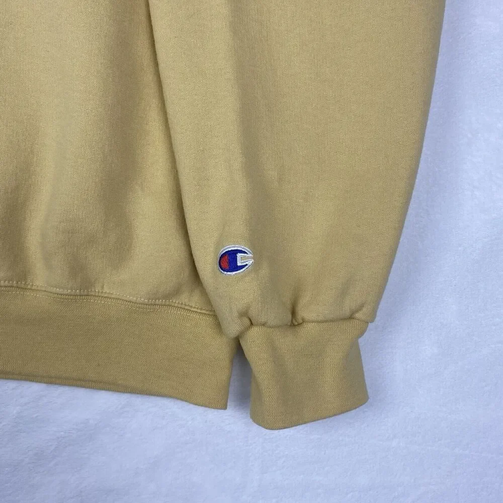 Vintage Champion USN United States Navy Sweater Mens XXL 2XL Yellow Sweatshirt